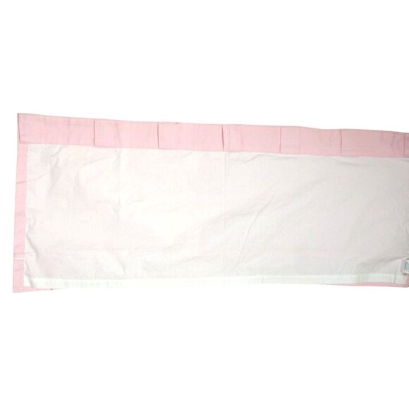 Pottery Barn Kids Girls Nursery 2 Pink Cotton Lined Valances 18x44 White Piping - Picture 4 of 8